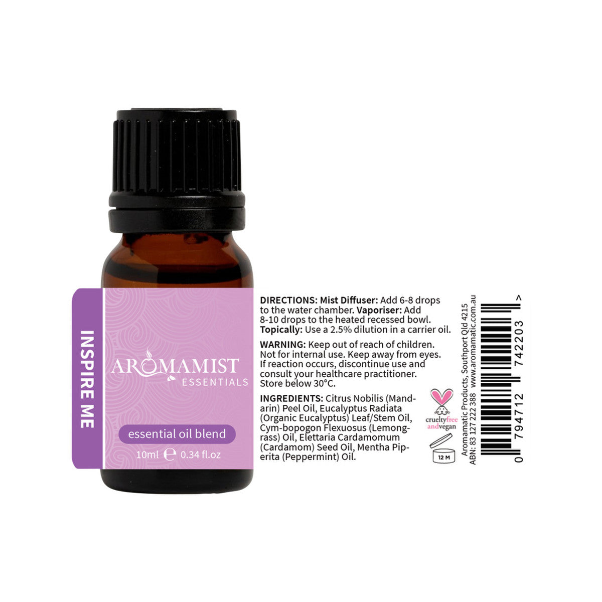 Aromamist Essentials Essential Oil Blend Inspire Me 10ml - Cutprice Online