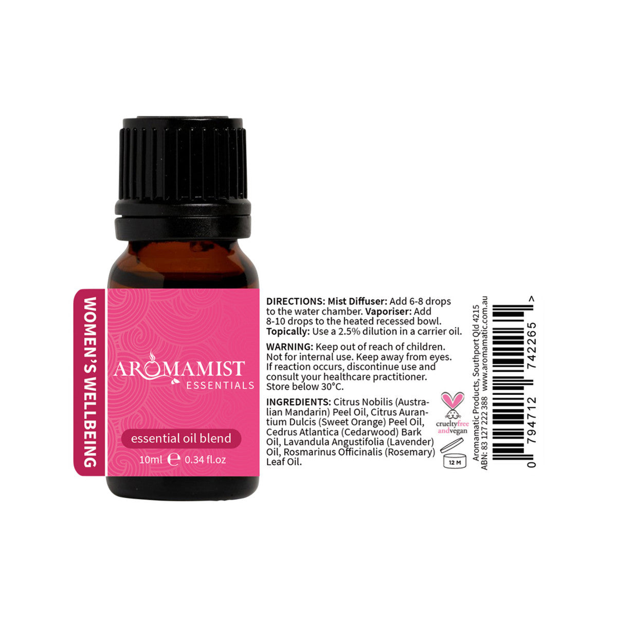 Aromamist Essentials Essential Oil Blend Women's Wellbeing 10ml - Cutprice Online