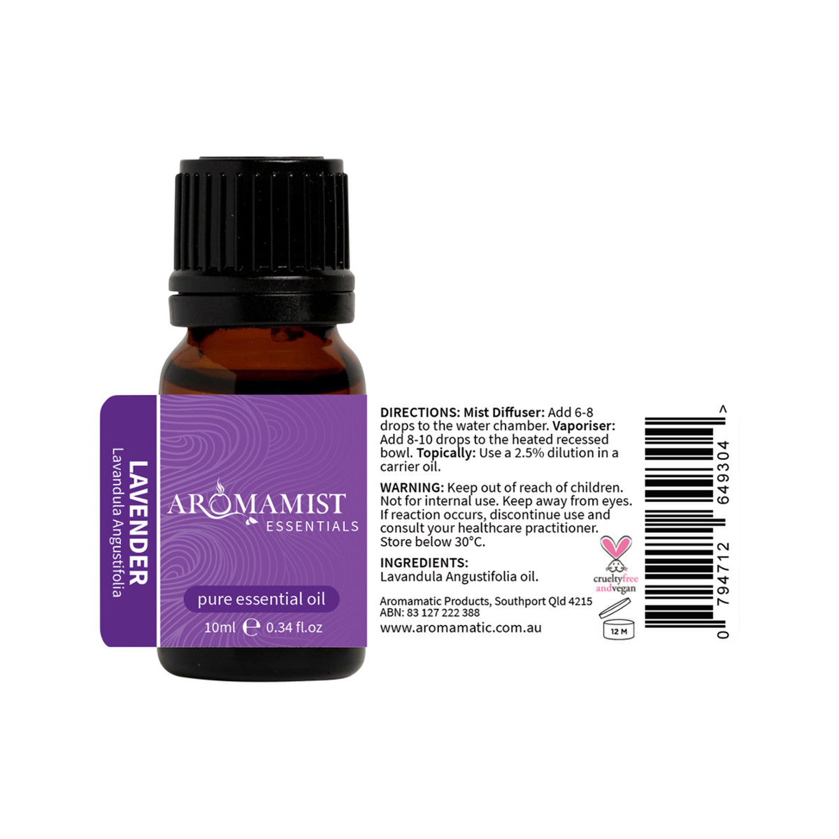 Aromamist Essentials Pure Essential Oil Lavender 10ml - Cutprice Online