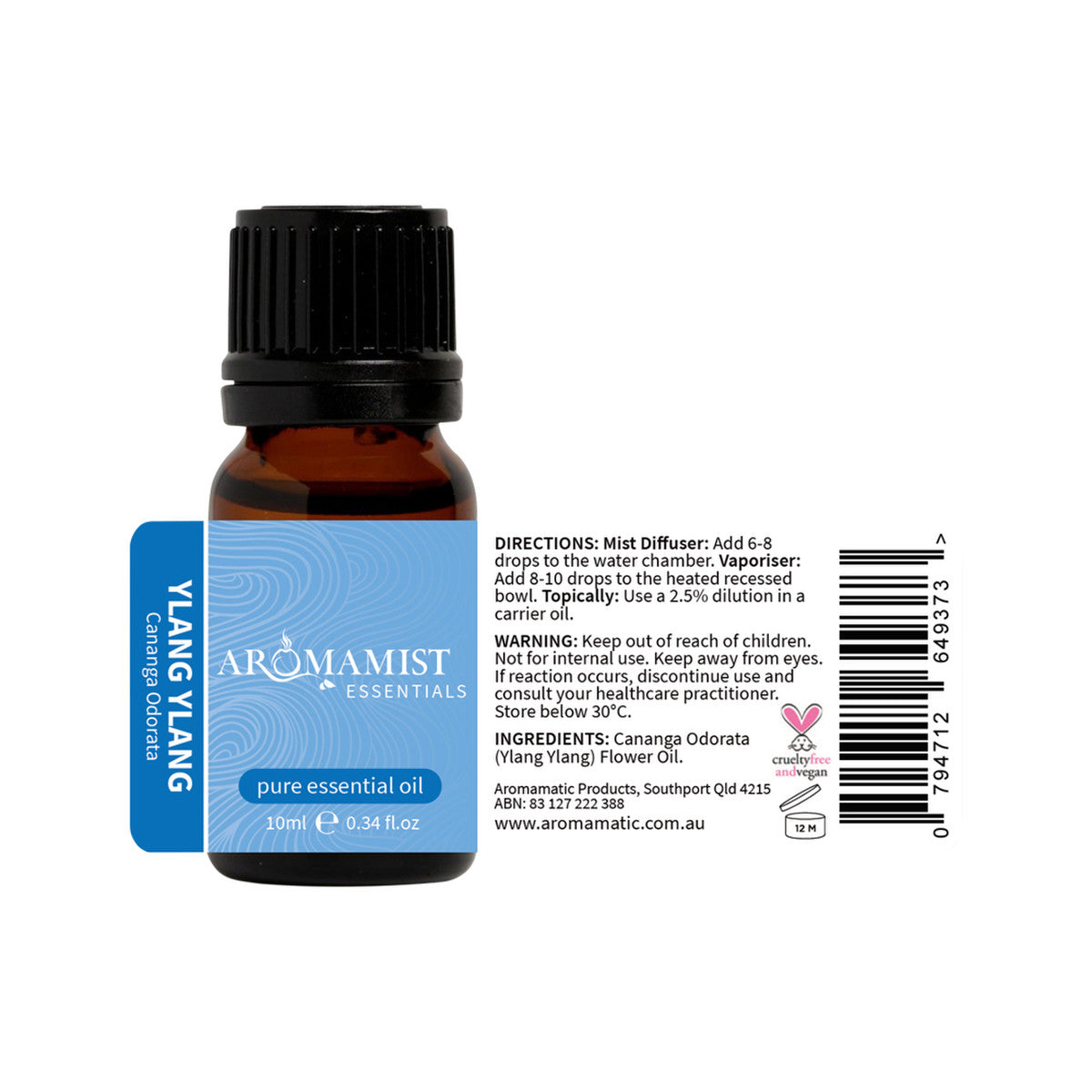 Aromamist Essentials Pure Essential Oil Ylang Ylang 10ml - Cutprice Online