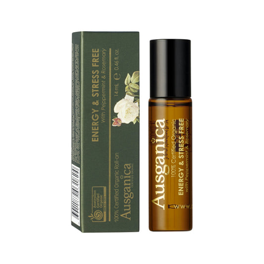 Ausganica Organic Roll-on Energy & Stress Free With Peppermint & Rosemary 14ml - Cutprice Online
