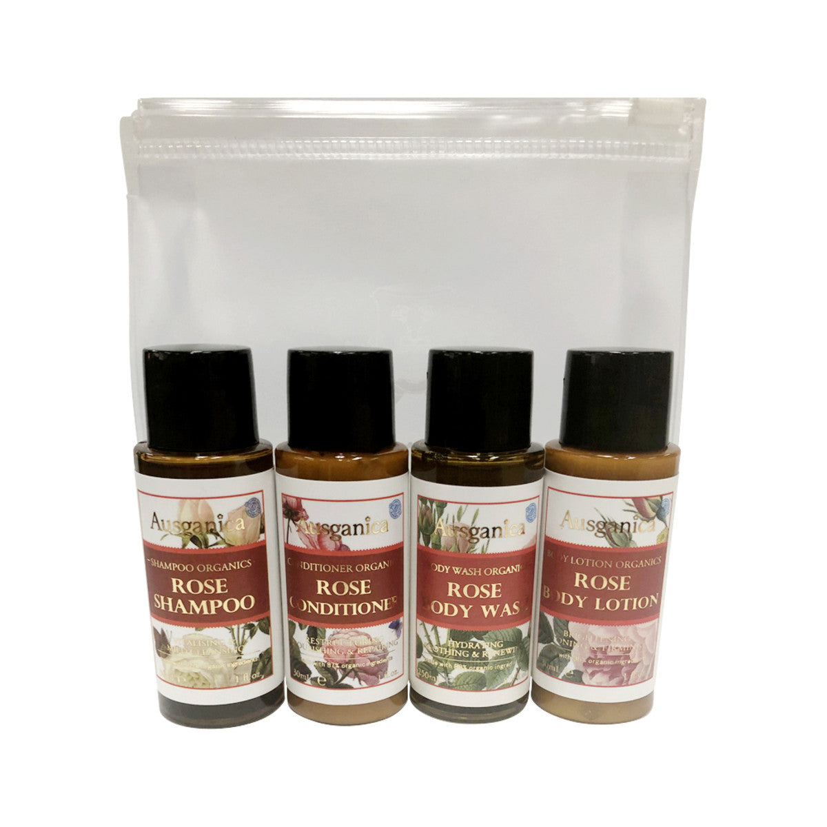 Ausganica Organic Hair & Body Travel Kit Organic Rose 30ml X 4 Pack - Cutprice Online