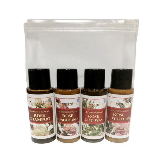 Ausganica Organic Hair & Body Travel Kit Organic Rose 30ml X 4 Pack - Cutprice Online