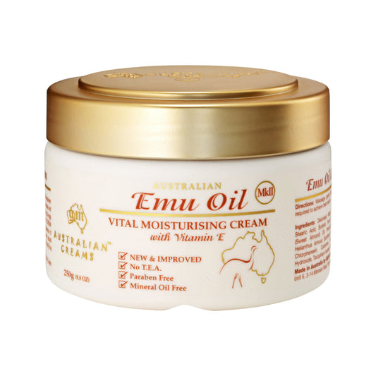 Australian Creams MkII Emu Oil Vital Moisturising Cream With Vitamin E 250g Australian Creams MkII
