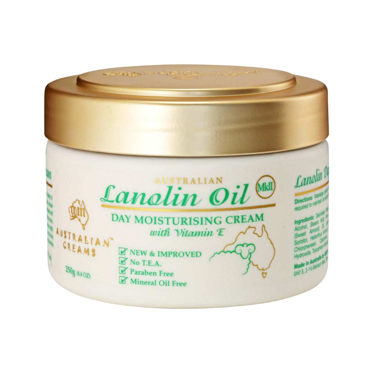 Australian Creams MkII Lanolin Oil Day Moisturising Cream with Vitamin E 250g Australian Creams MkII