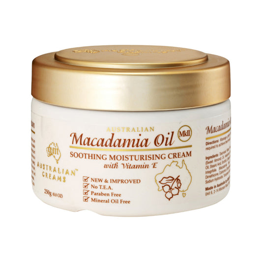 Australian Creams MkII Macadamia Oil Soothing Moisturising Cream With Vitamin E 250g Australian Creams MkII