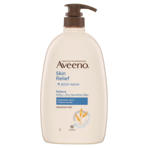 Aveeno Active Naturals Skin Relief Moisturising Body Wash Fragrance Free 1 Litre - Cutprice Online