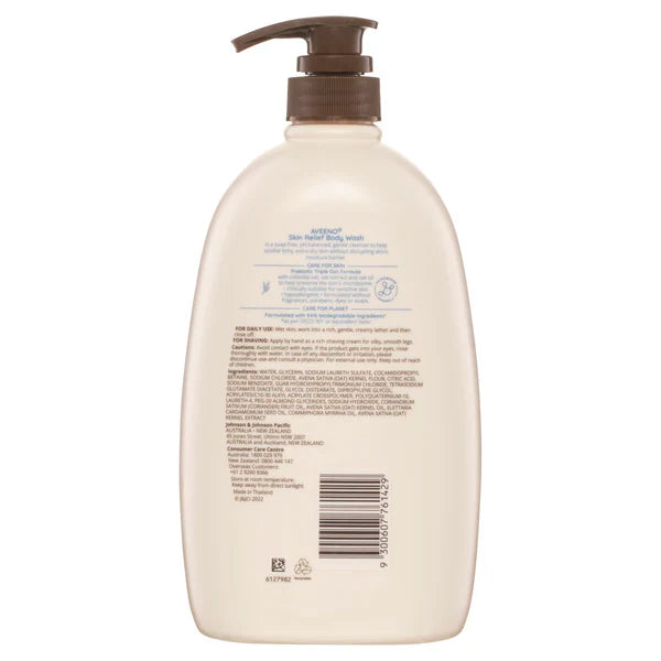 Aveeno Active Naturals Skin Relief Moisturising Body Wash Fragrance Free 1 Litre - Cutprice Online