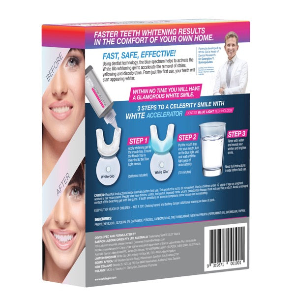 White Glo White Accelerator Blue Light Teeth Whitening System - Cutprice Online