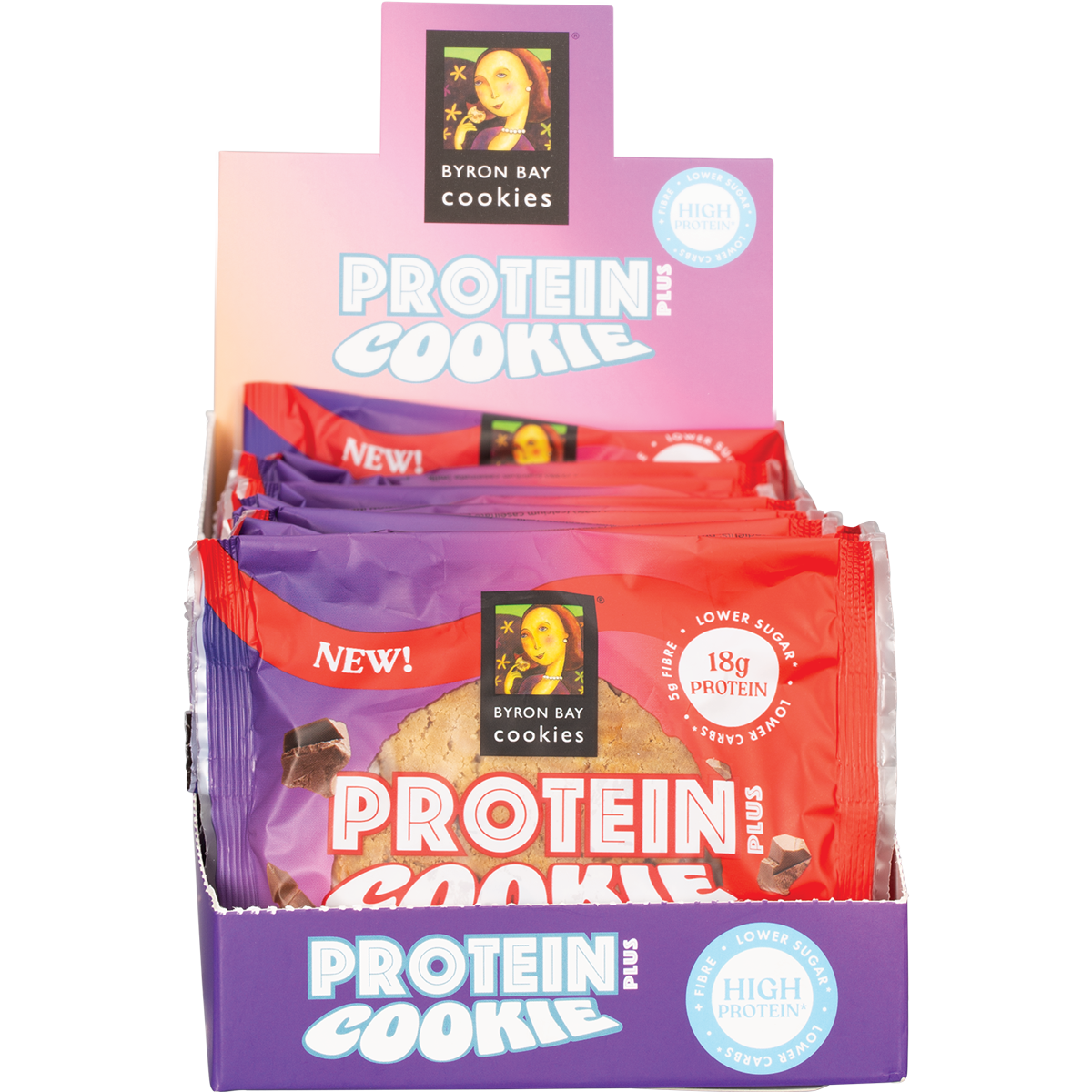 Byron Bay Cookies Protein Cookie Milk Choc Chunk 60g x 12 Pack
