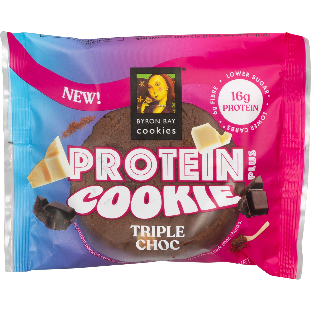 Byron Bay Cookies Protein Cookie Triple Choc 60g x 12 Pack