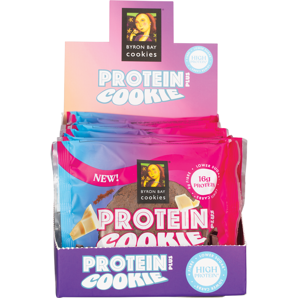 Byron Bay Cookies Protein Cookie Triple Choc 60g x 12 Pack