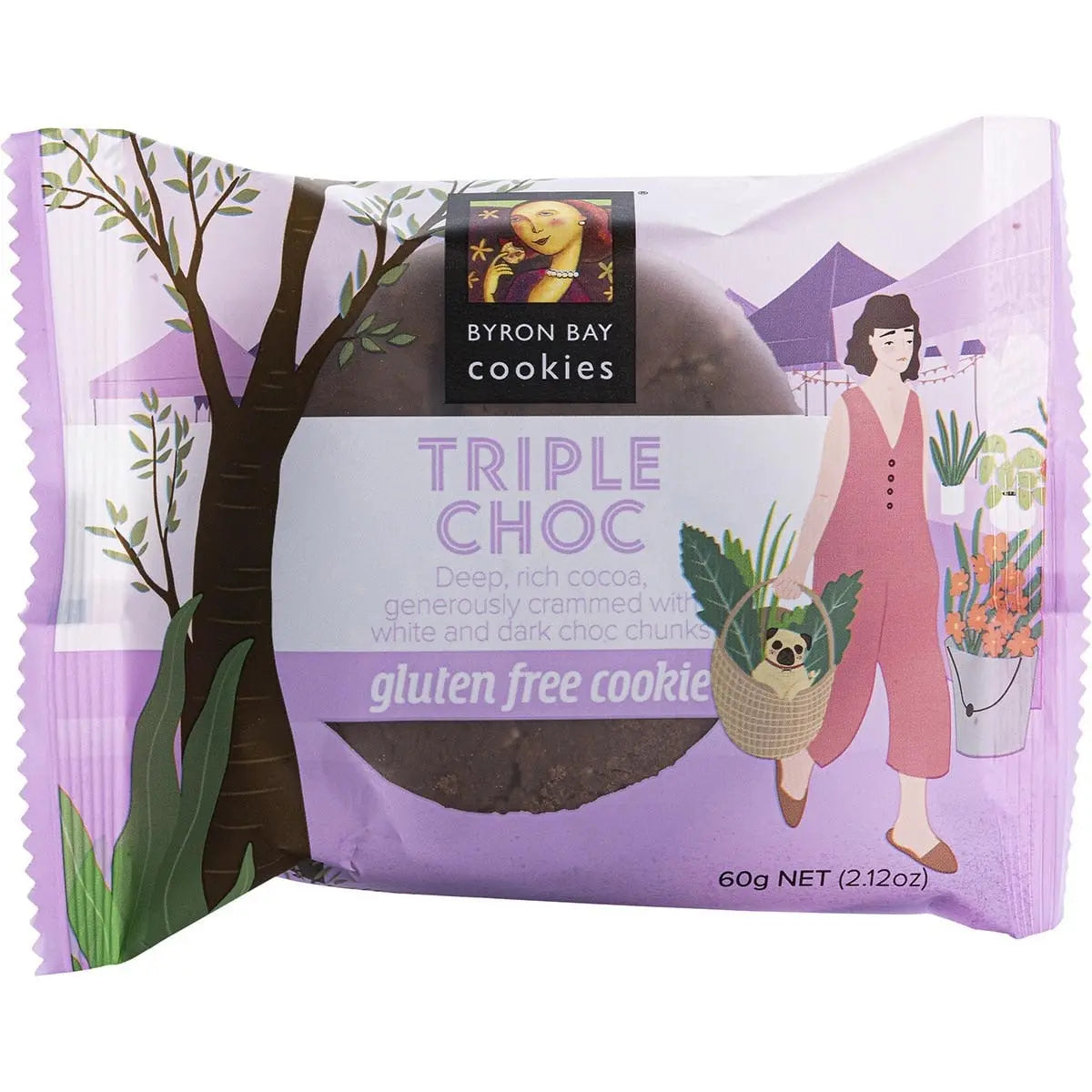 Byron Bay Cookies Gluten Free Cookies Triple Choc Fudge 60g 12 Pack BYRON BAY