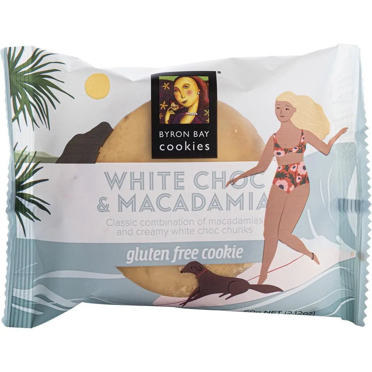 Byron Bay Cookies Gluten Free Cookies White Choc Macadamia 60g 12 Pack BYRON BAY