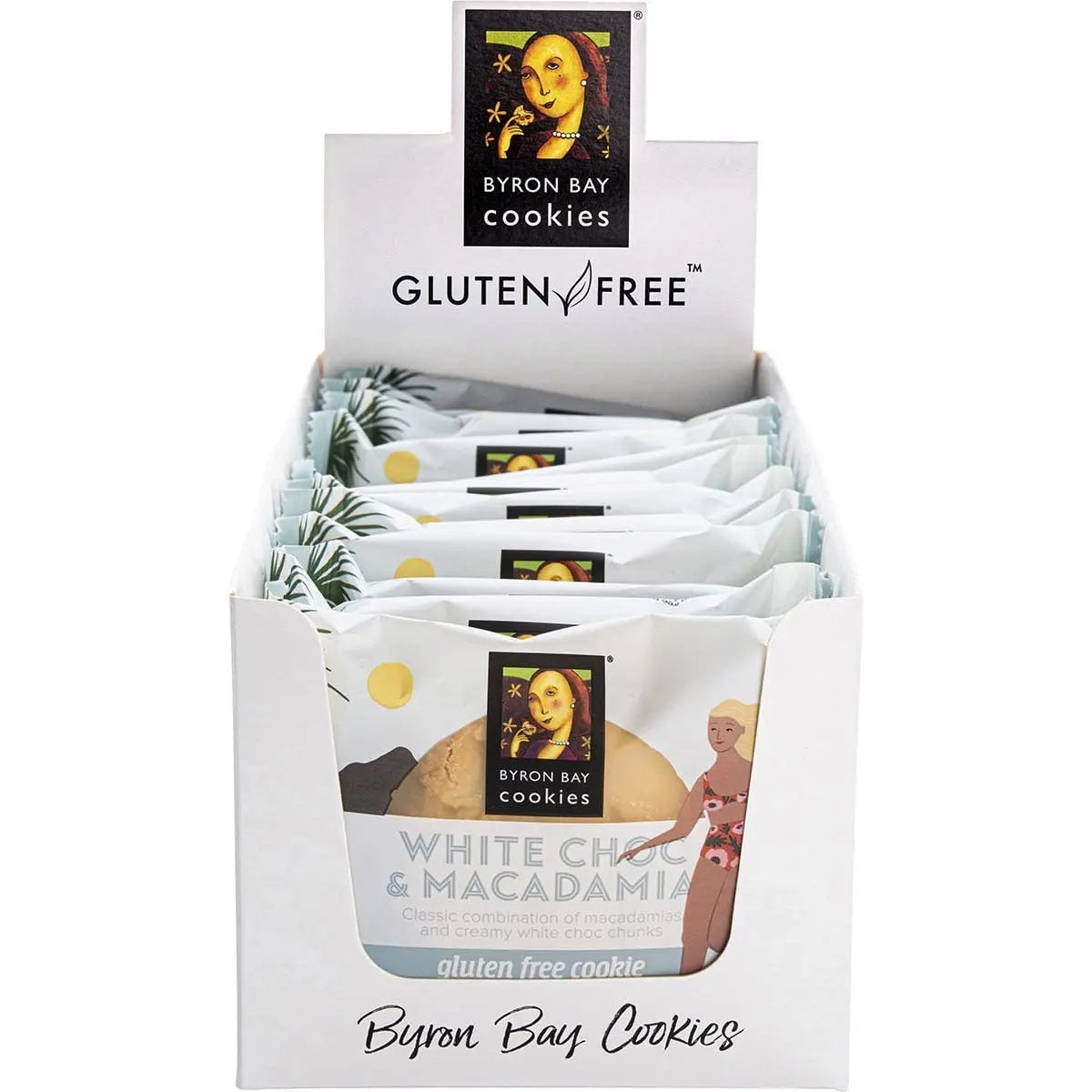 Byron Bay Cookies Gluten Free Cookies White Choc Macadamia 60g 12 Pack BYRON BAY