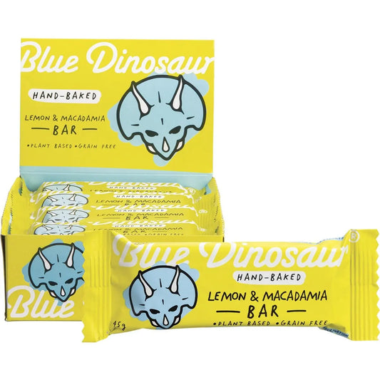 Blue Dinosaur Hand-baked Bar Lemon Macadamia 45g 12 Pack BLUE DINOSAUR
