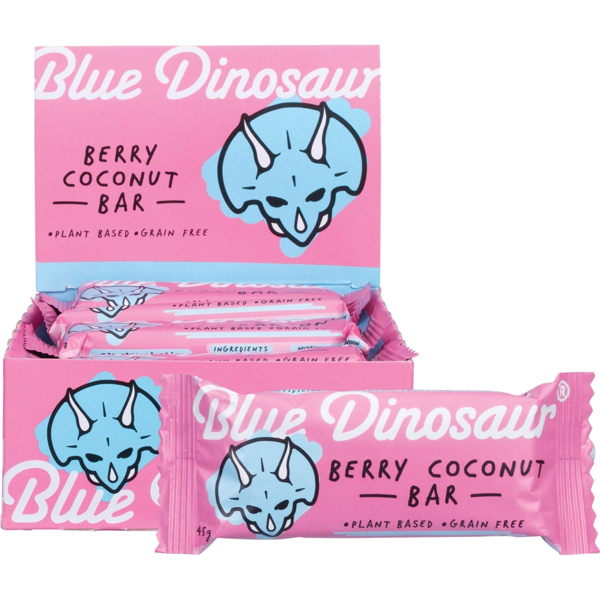 Blue Dinosaur Bar Berry Coconut 45g(Pack of 12) - Cutprice Online