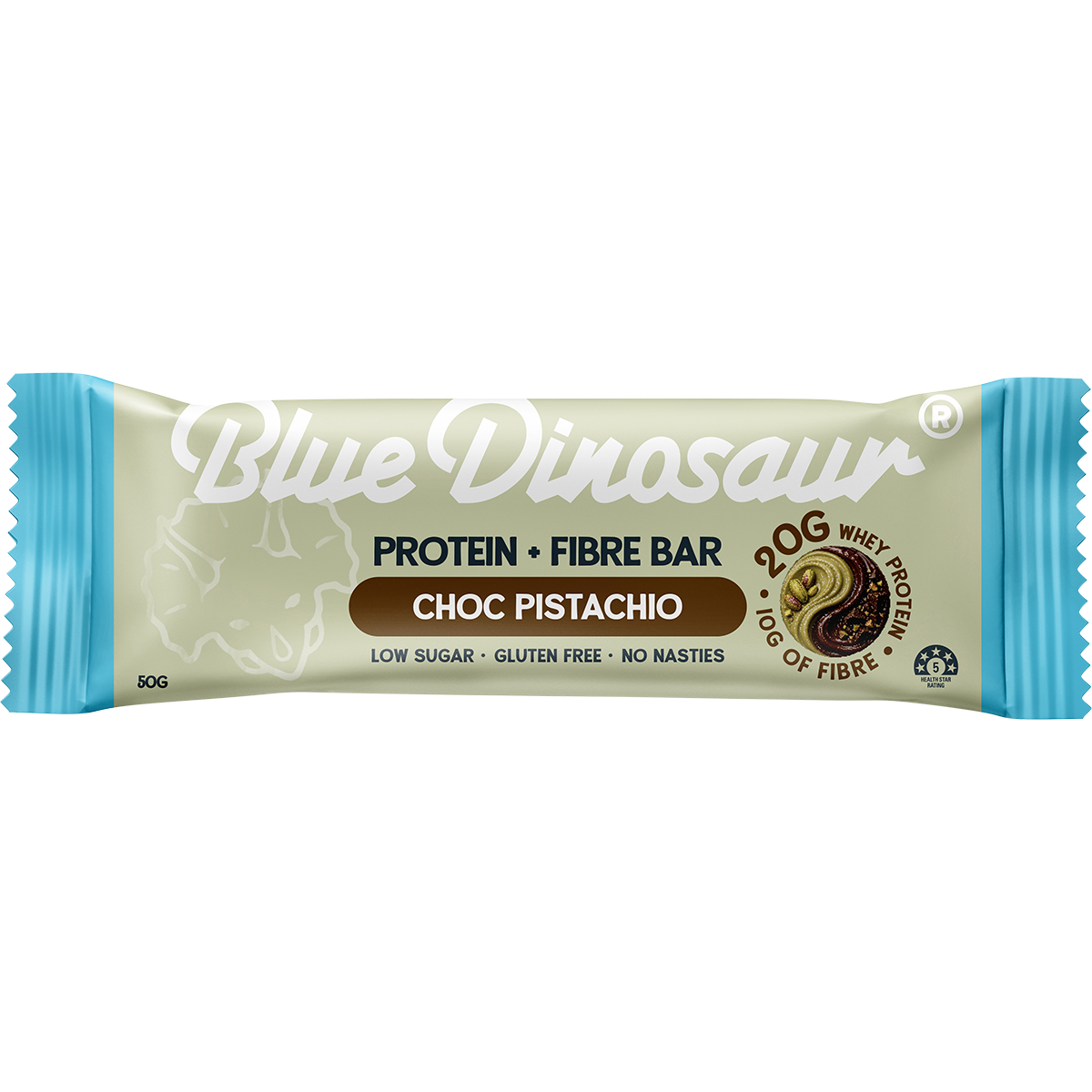 Blue Dinosaur Protein + Fibre Bar Choc Pistachio 12x50g