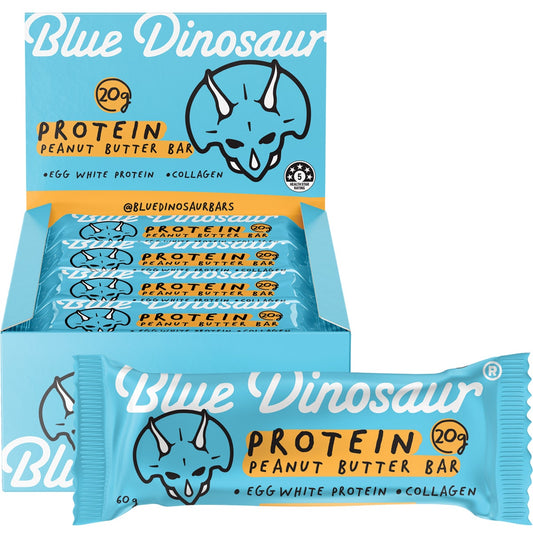 Blue Dinosaur Protein Bar Peanut Butter 60g (Pack of 12) - Cutprice Online