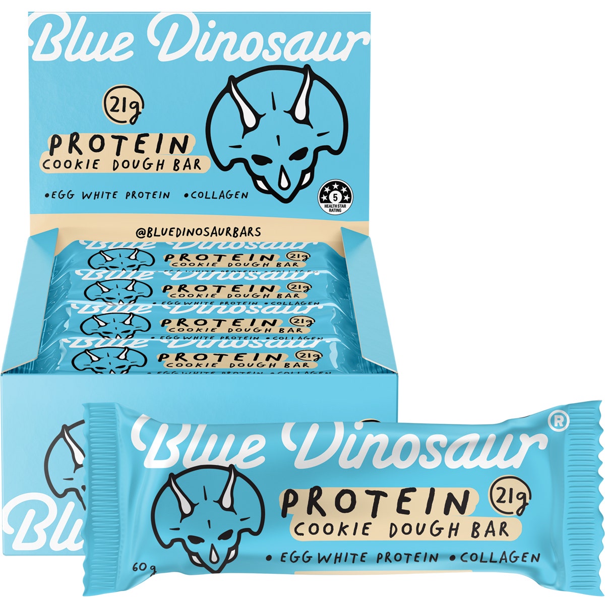 Blue Dinosaur Protein Bar Cookie Dough 60g (Pack of 12) - Cutprice Online