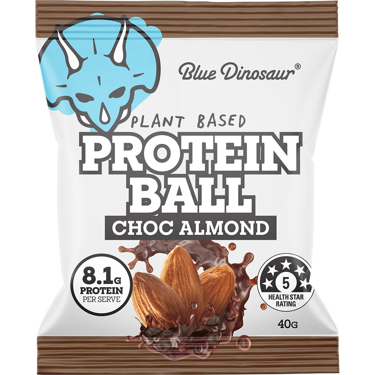 Blue Dinosaur Protein Ball Choc Almond 12x40g - Cutprice Online