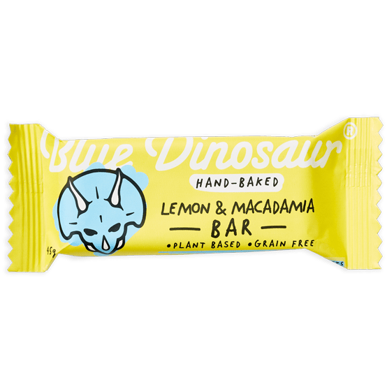 Blue Dinosaur Bar Lemon & Macadamia 45g (Pack of 12) - Cutprice Online