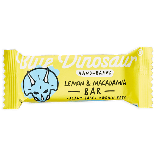 Blue Dinosaur Bar Lemon & Macadamia 45g (Pack of 12) - Cutprice Online