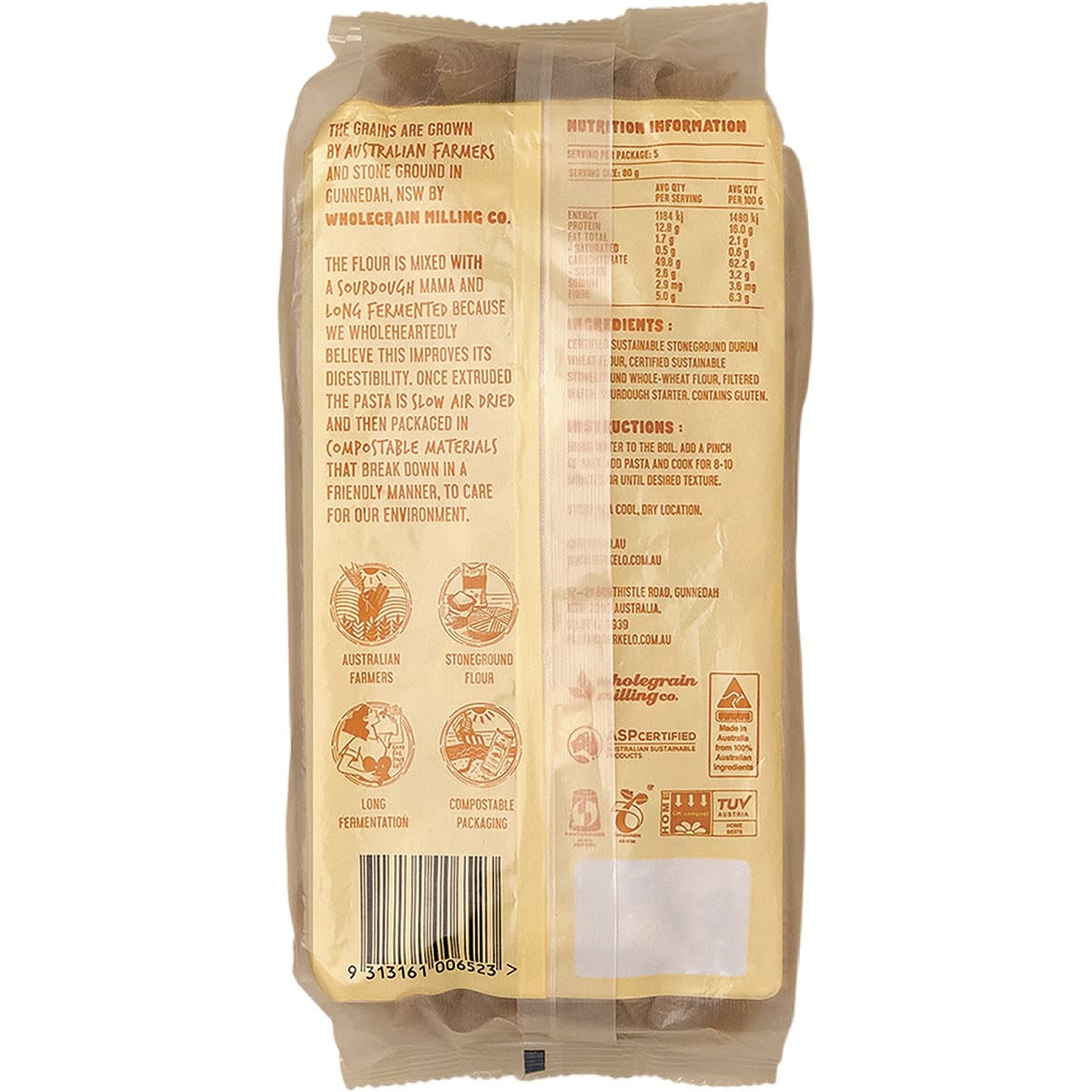 Berkelo Sourdough Pasta Wholewheat Penne 400g BERKELO