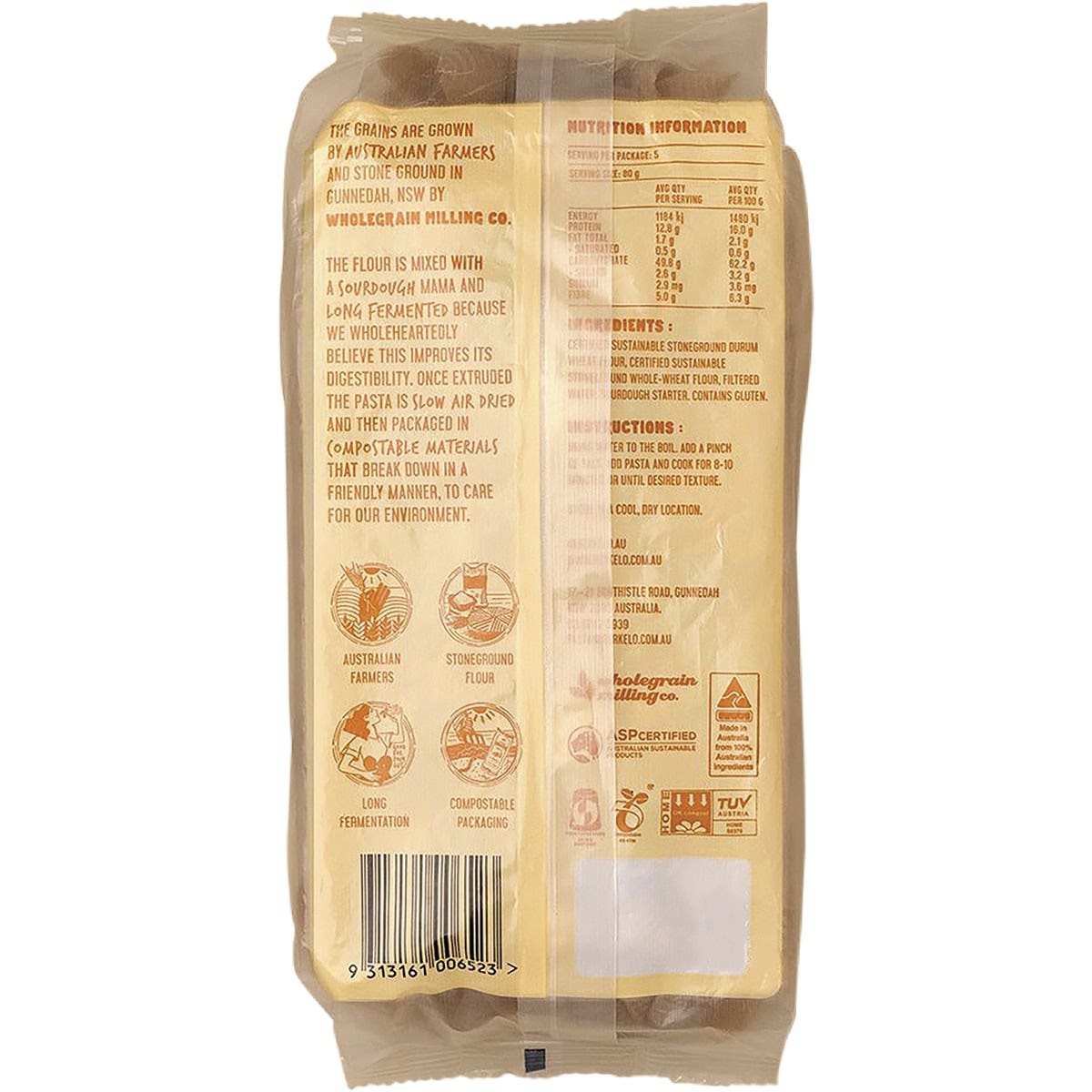 Berkelo Sourdough Pasta Wholewheat Shells 400g BERKELO