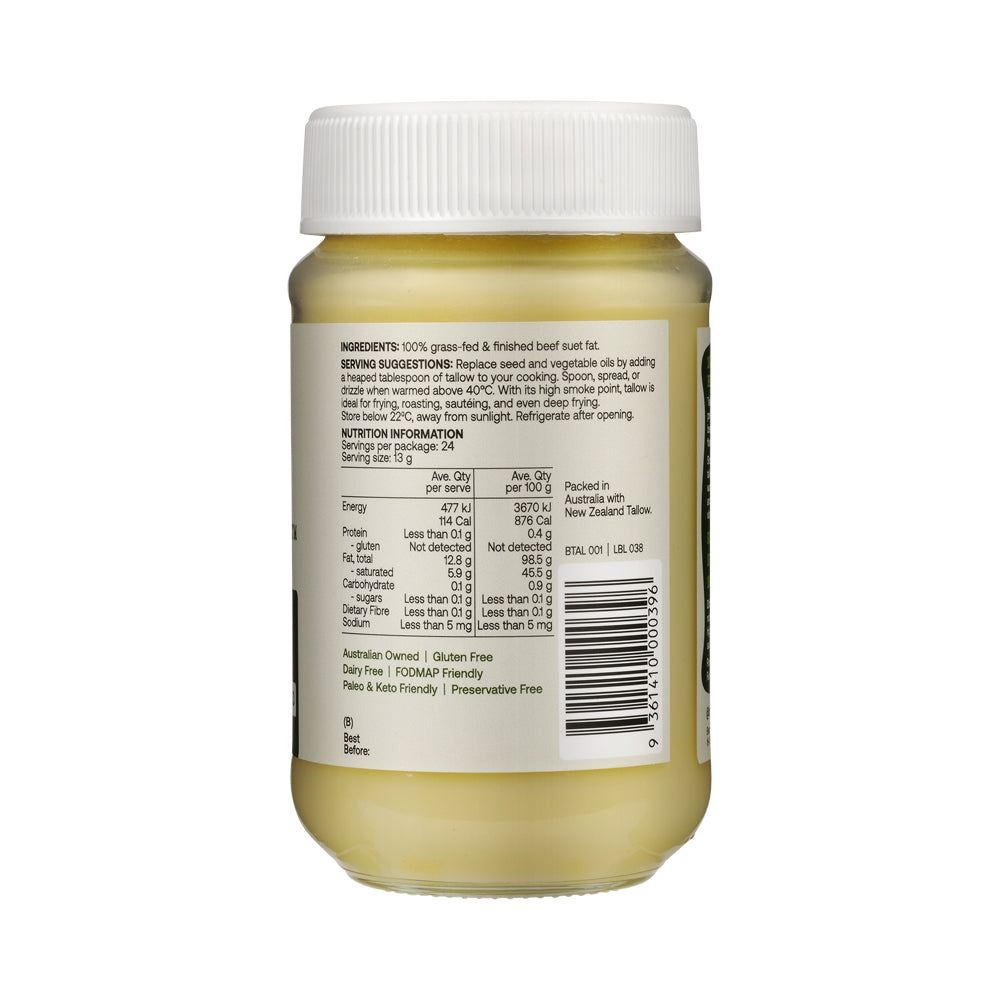 Best of the Bone Beef Tallow Pure Grass-fed Suet Dripping 320g