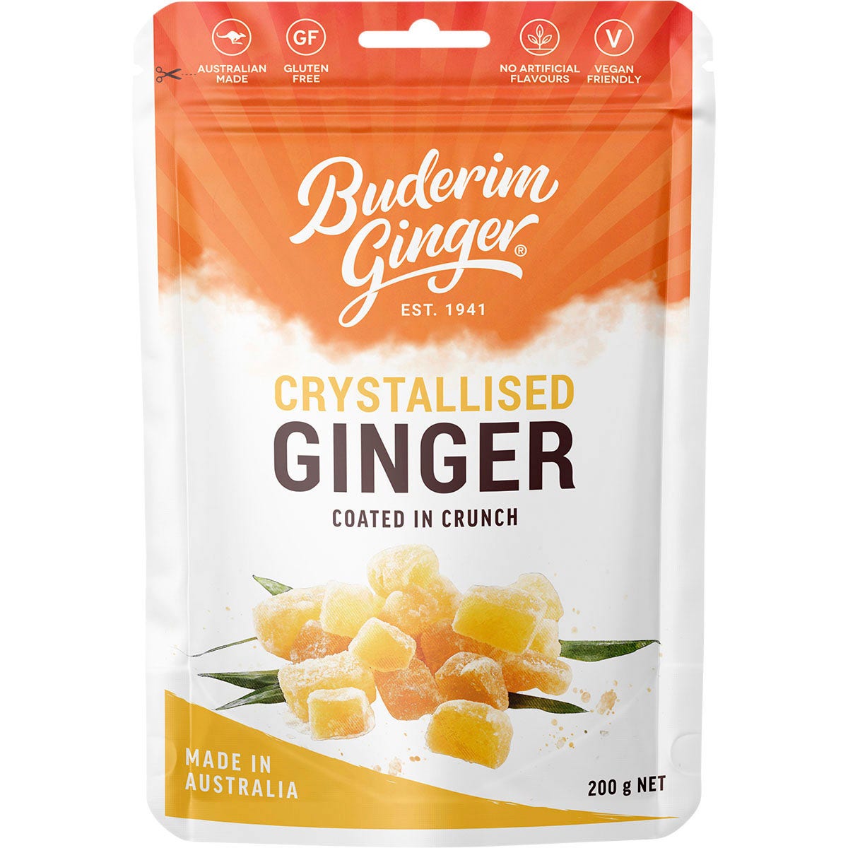 Buderim Ginger Crystallised Ginger Coated in Crunch 200g - Cutprice Online