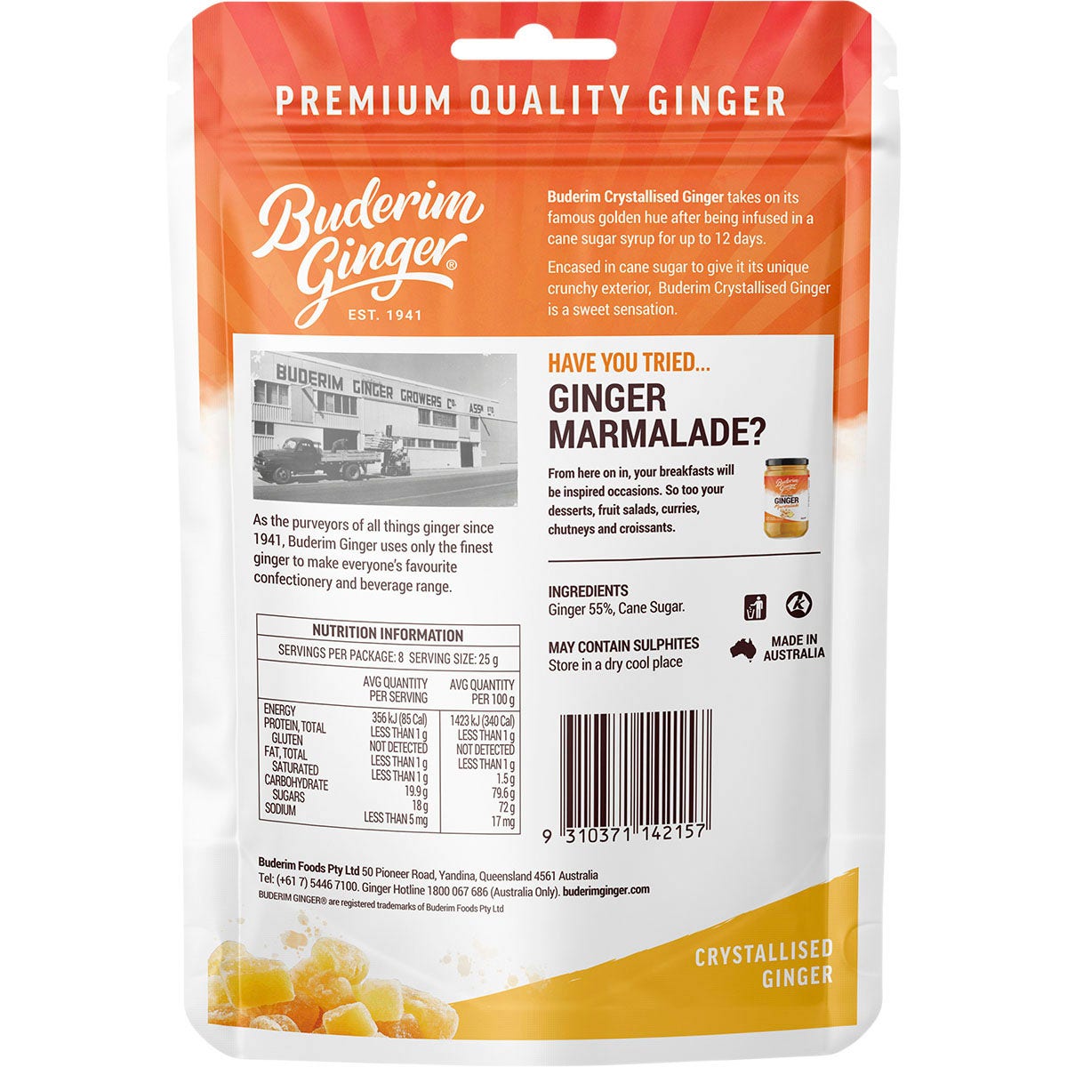 Buderim Ginger Crystallised Ginger Coated in Crunch 200g - Cutprice Online