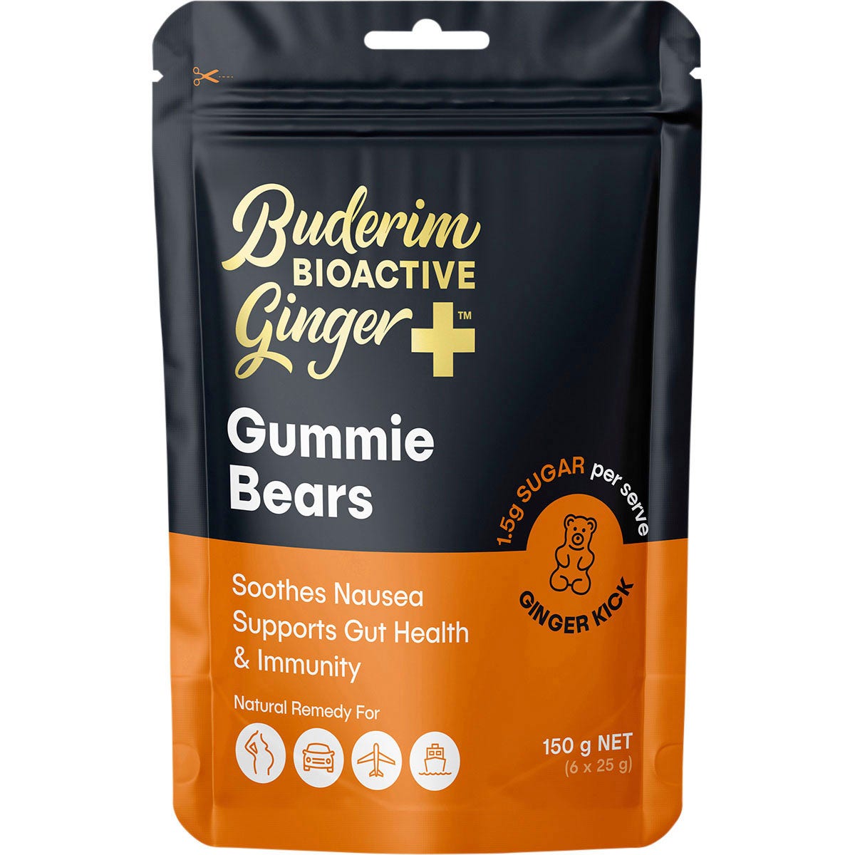 Buderim Ginger Bioactive + Gummie Bears 150g - Cutprice Online