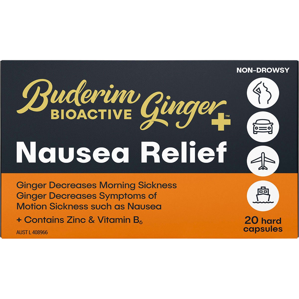 Buderim Ginger Bioactive + Nausea Relief Capsules 20 Caps - Cutprice Online