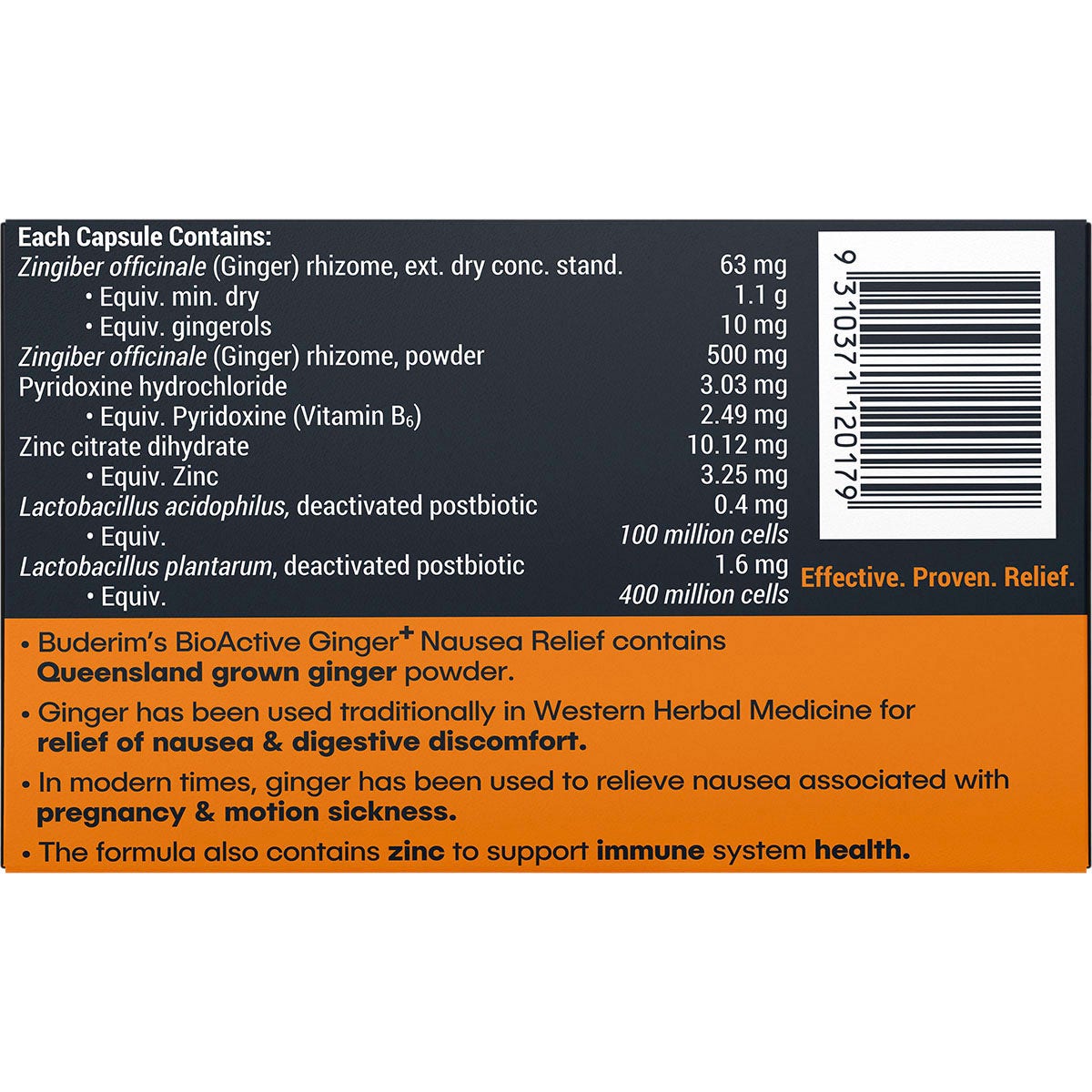 Buderim Ginger Bioactive + Nausea Relief Capsules 20 Caps - Cutprice Online