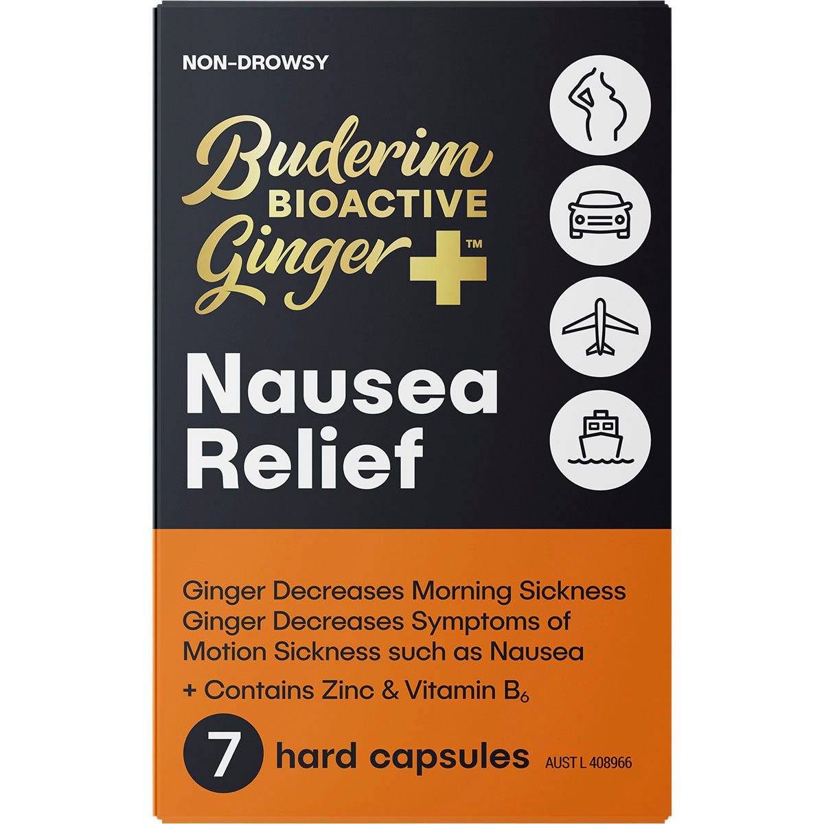 Buderim Ginger Bioactive + Nausea Relief Capsules 7 Caps - Cutprice Online