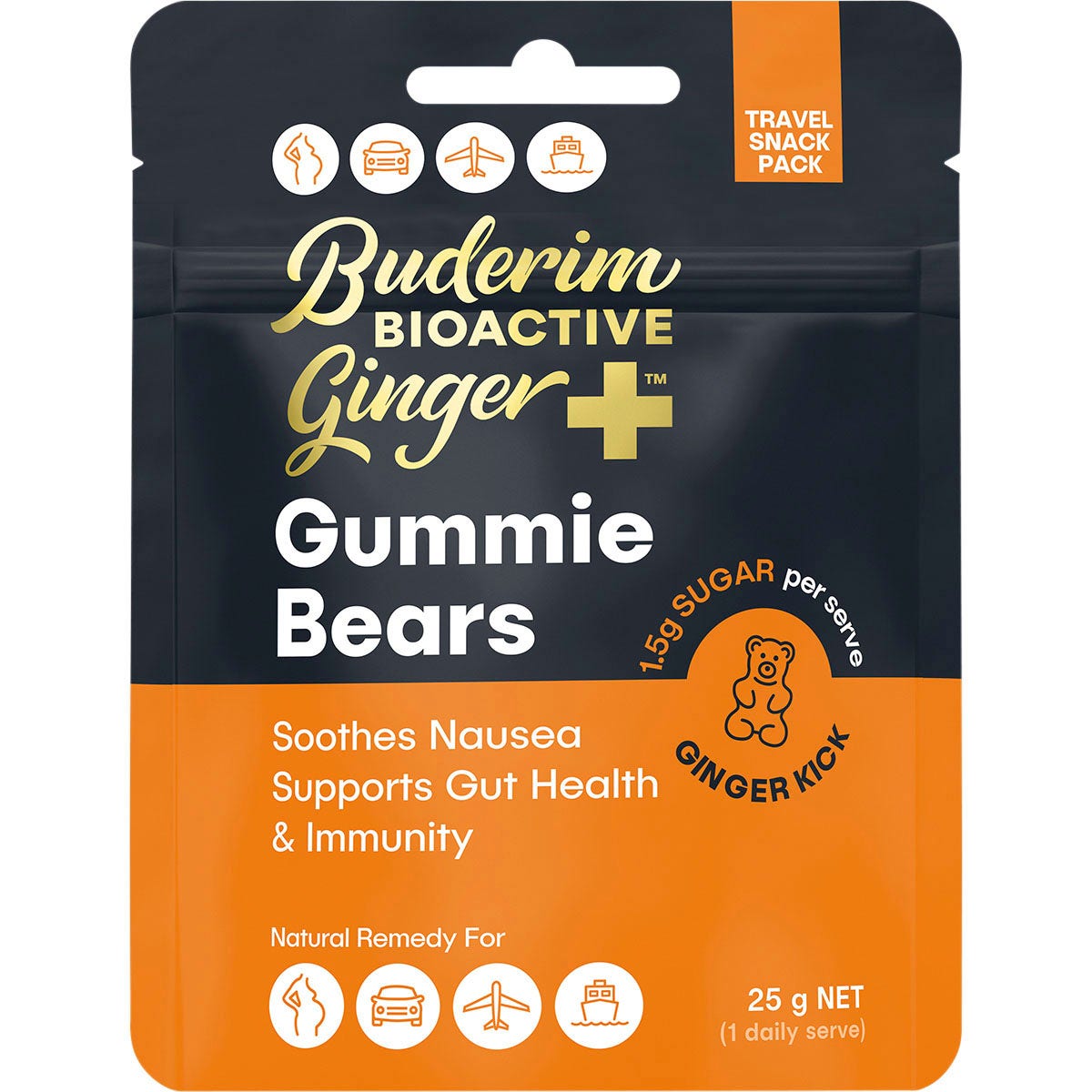 Buderim Ginger Bioactive + Gummie Bears 25g - Cutprice Online