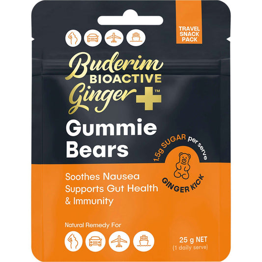 Buderim Ginger Bioactive + Gummie Bears 25g - Cutprice Online