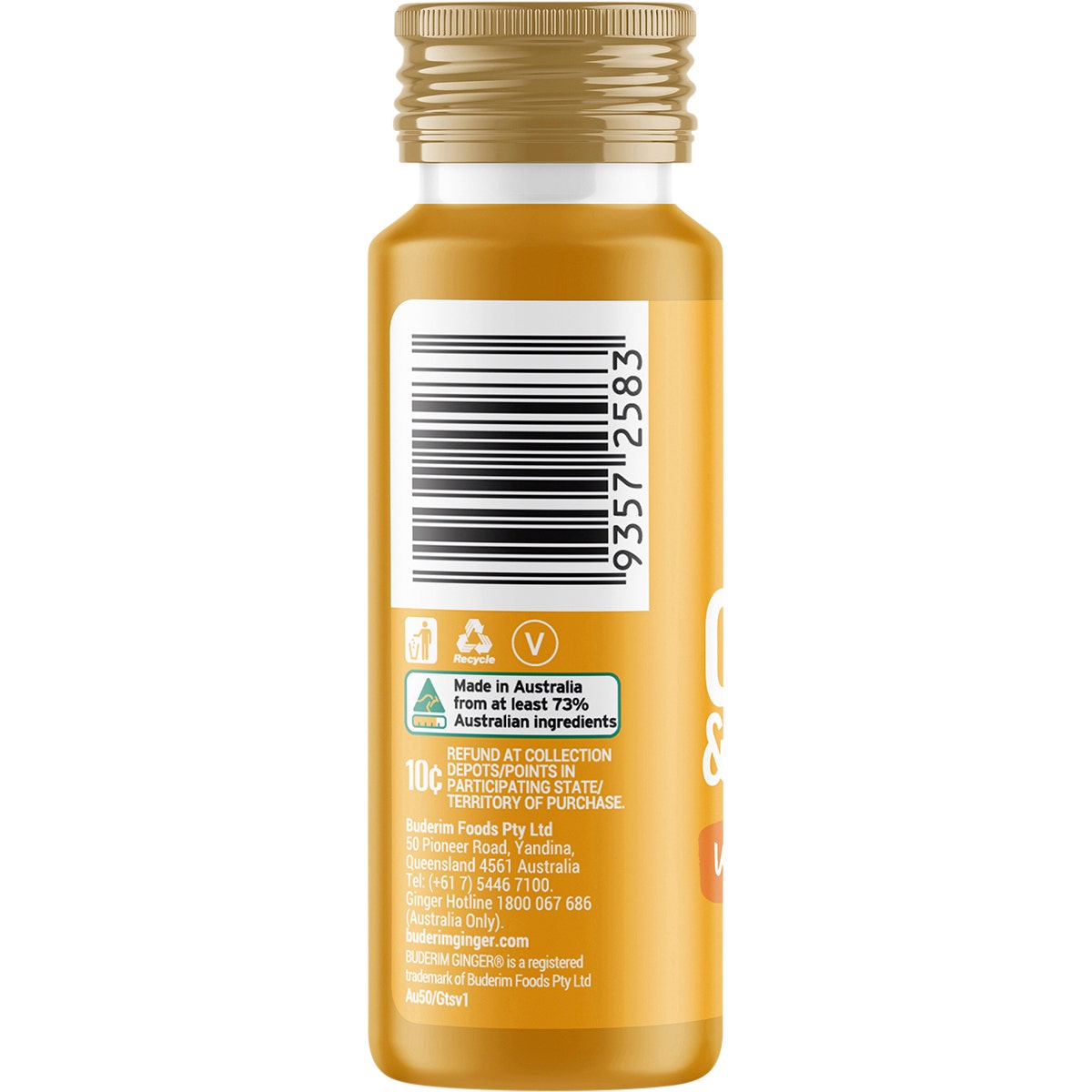 Buderim Ginger Ginger & Turmeric Wellness Shot 10x50ml - Cutprice Online