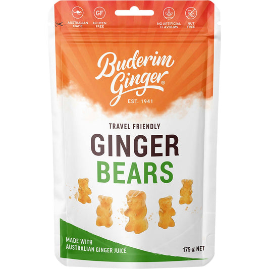 Buderim Ginger Ginger Bears Travel Friendly 175g - Cutprice Online