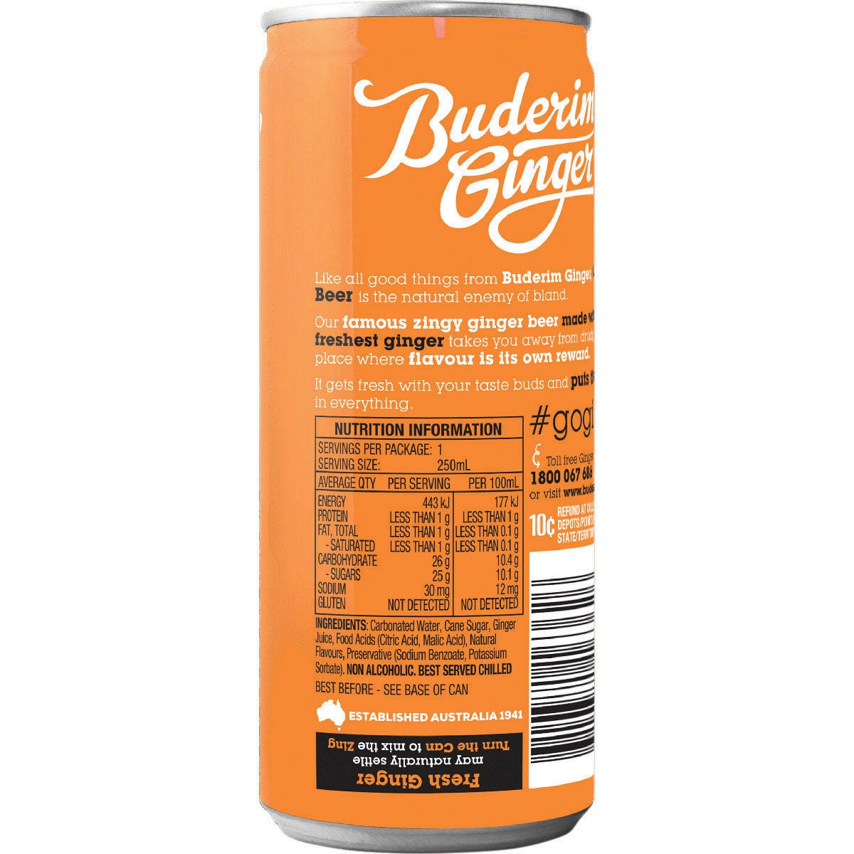 Buderim Ginger Ginger Beer Non Alcoholic 4x250ml - Cutprice Online