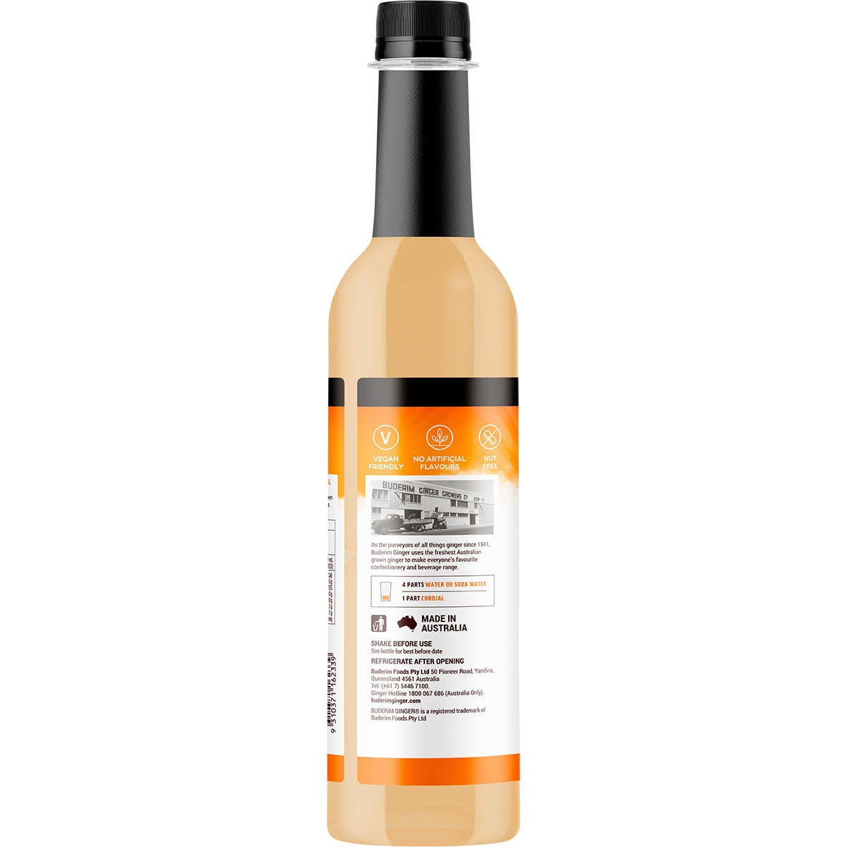 Buderim Ginger Ginger Refresher No Sugar Cordial 750ml - Cutprice Online