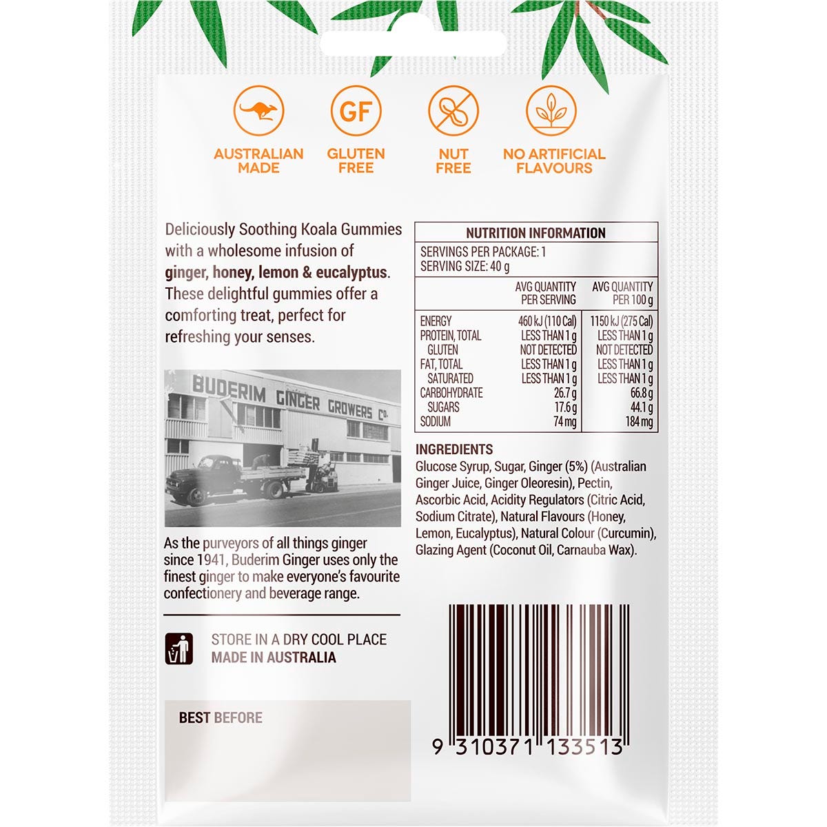 BUDERIM GINGER Soothing Gummies 40g(Pack of 12) - Cutprice Online