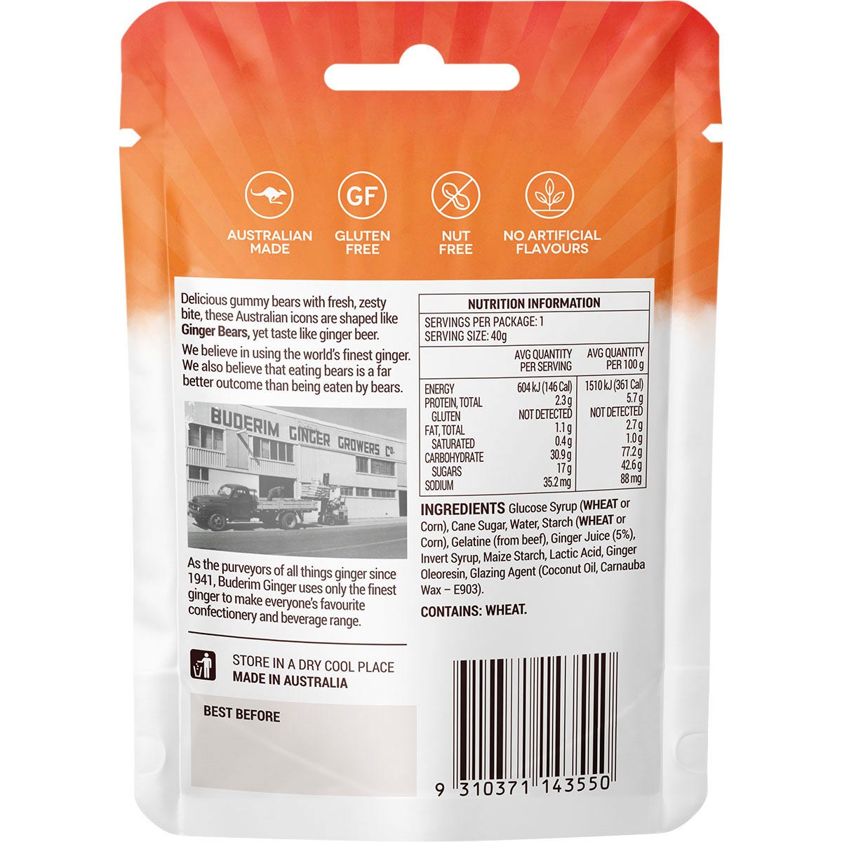 Buderim Ginger Ginger Bears 12x40g - Cutprice Online