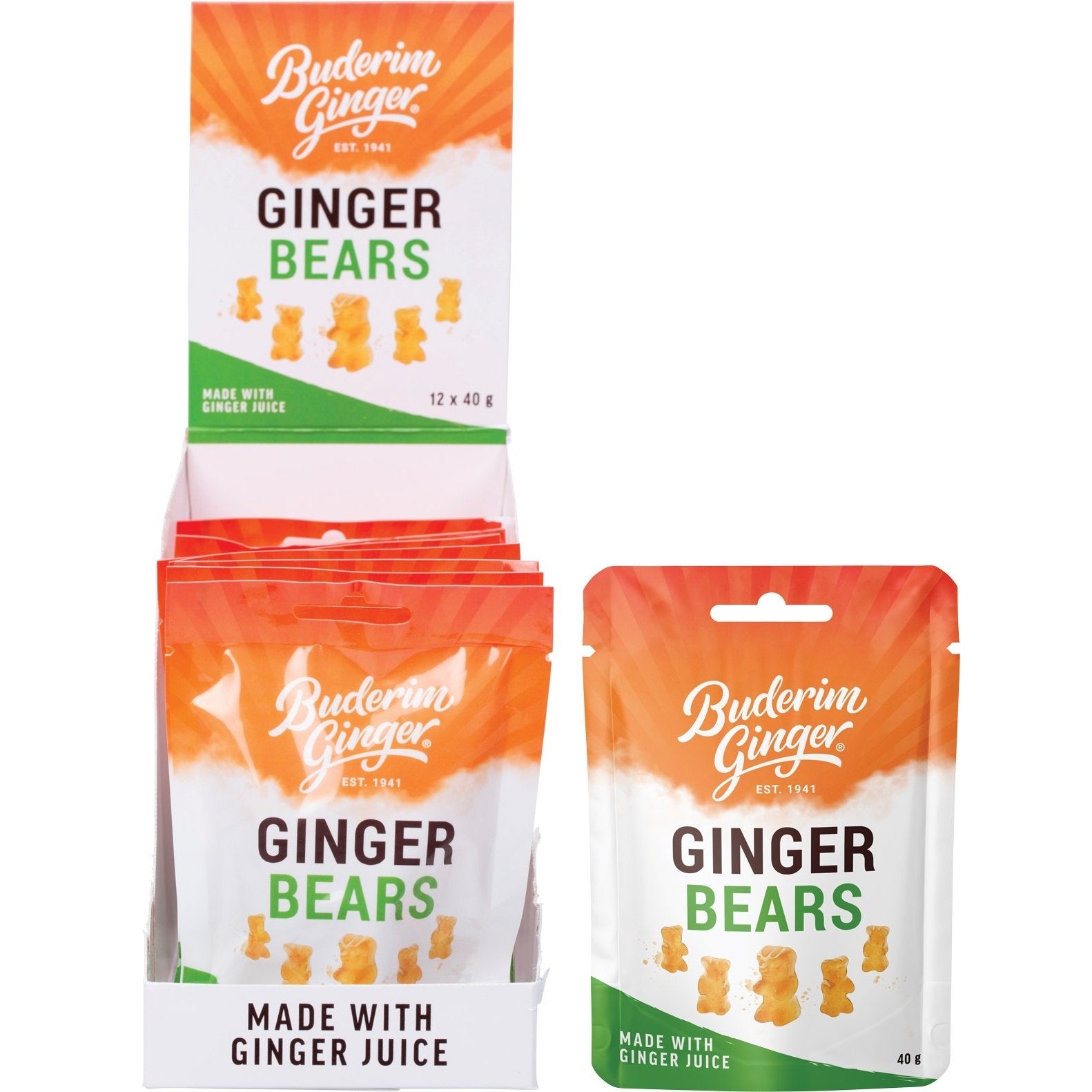 Buderim Ginger Ginger Bears 12x40g - Cutprice Online