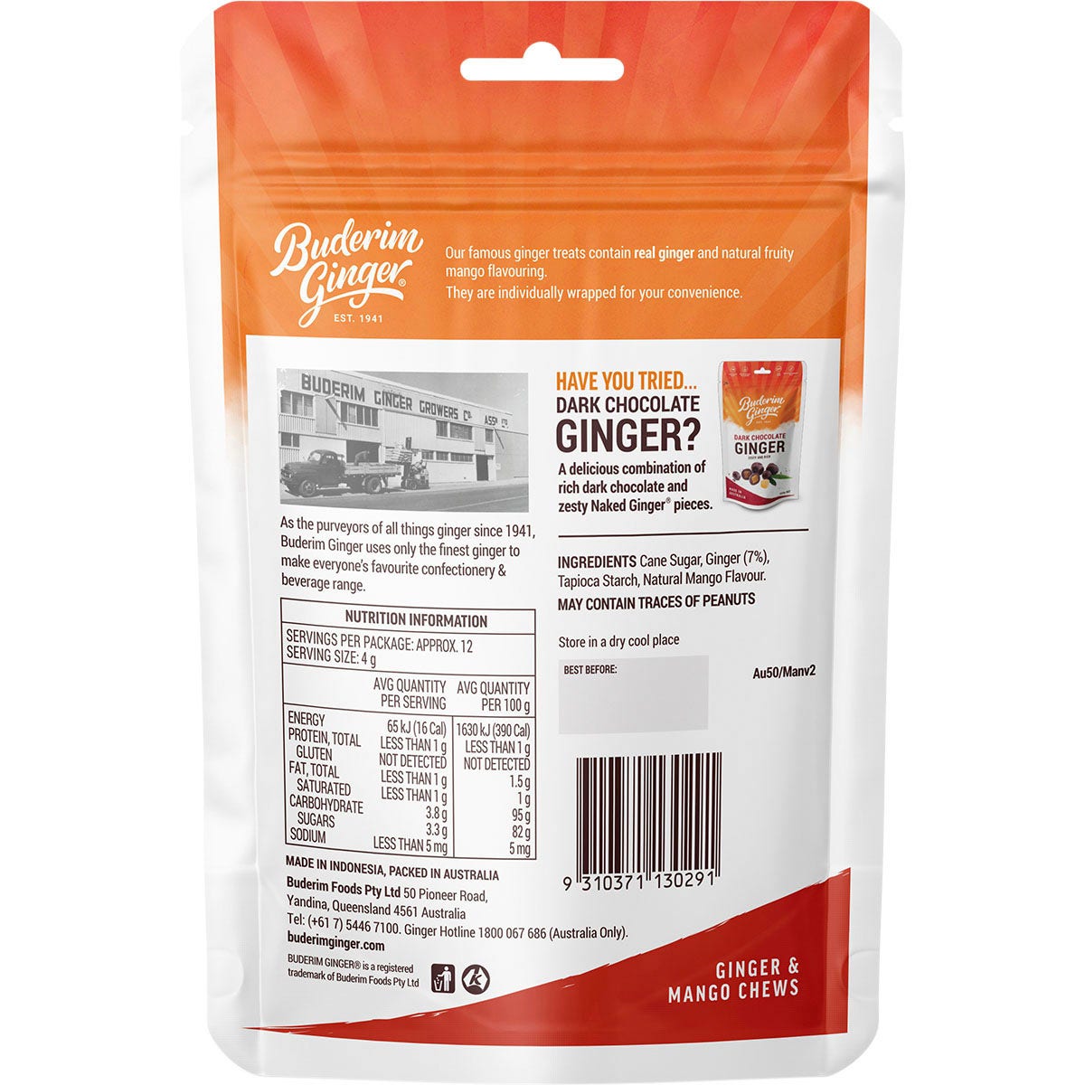 Buderim Ginger Ginger & Mango Chews 50g - Cutprice Online