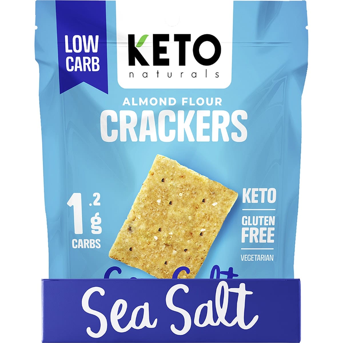 Keto Naturals Almond Flour Crackers Sea Salt 64g 8Pk KETO NATURALS