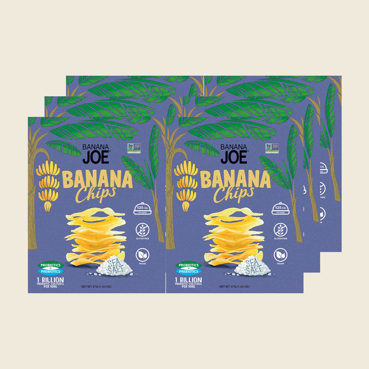 Banana Joe Banana Chips Sea Salt 46.8g 6 Pack
