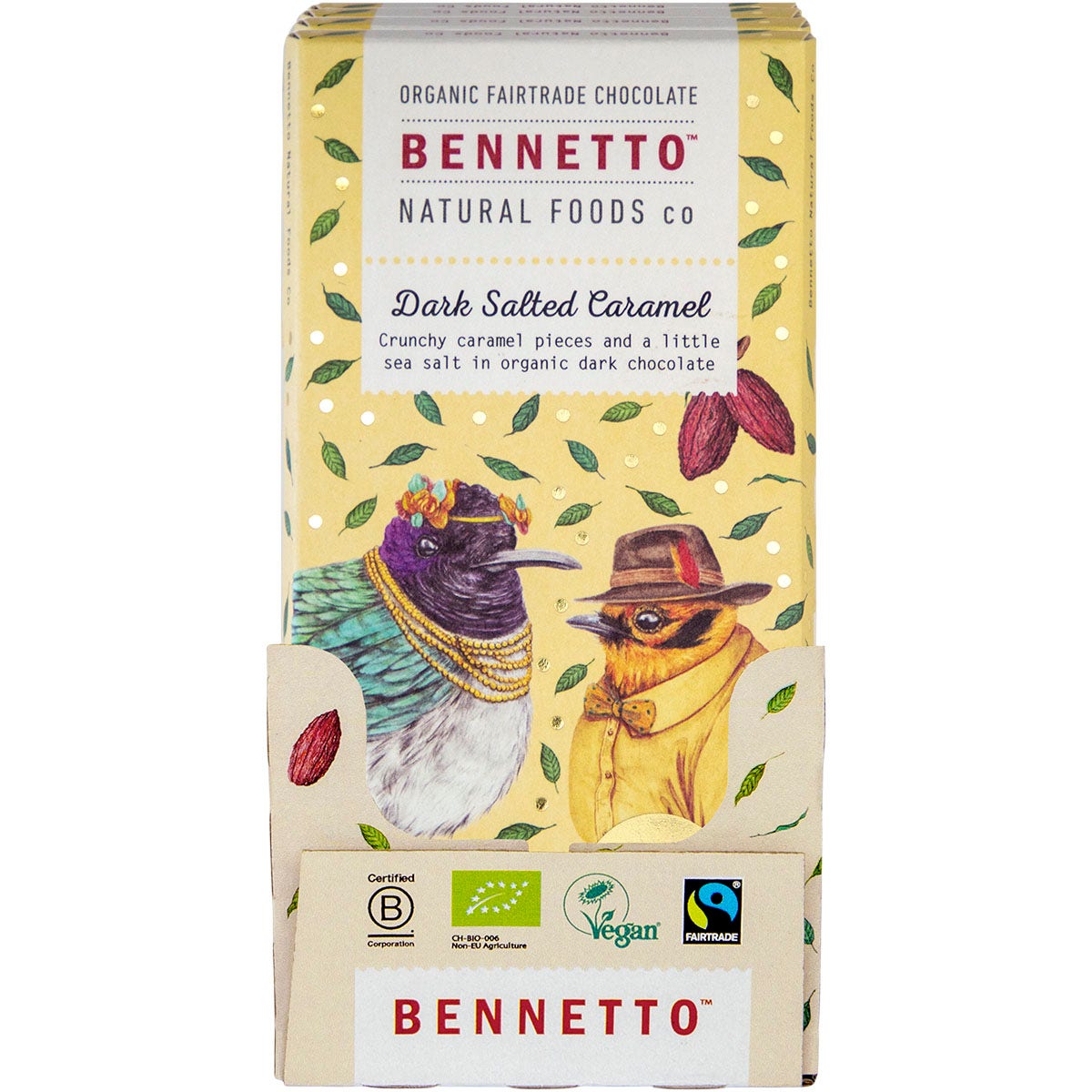 Bennetto Organic Dark Chocolate Dark Salted Caramel 12x80g - Cutprice Online