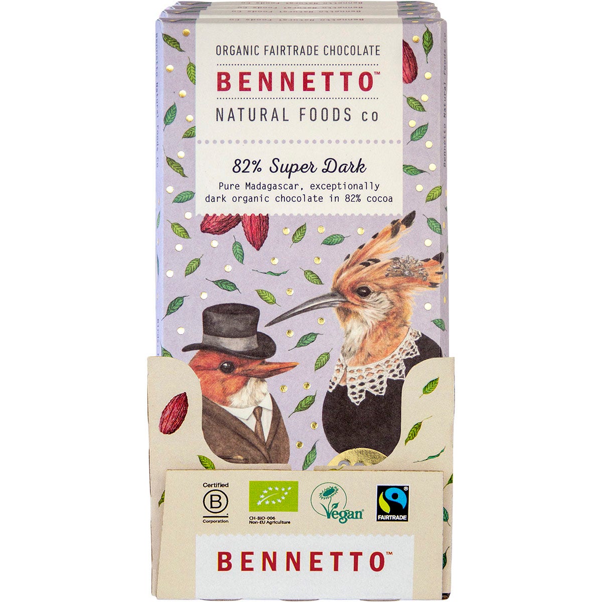 Bennetto Organic Dark Chocolate 82% Super Dark 12x80g - Cutprice Online
